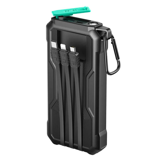 Buy Joyroom JR-L016 2.4A Power Bank with Three Cables 10000mAh Black from Vmart in Pakistan