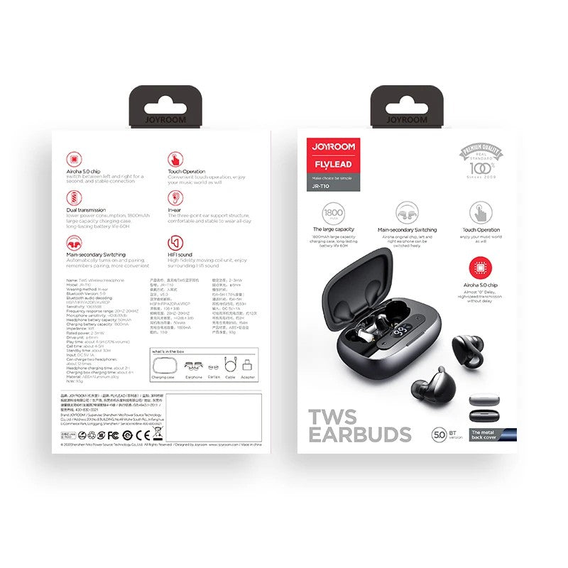 Buy Joyroom JR-T10 TWS Stereo In-ear Earphones - White from Vmart in Pakistan