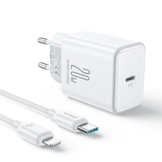 Buy Joyroom JR-TCF06 PD 20W Charger With C to L Cable 1m White from Vmart in Pakistan