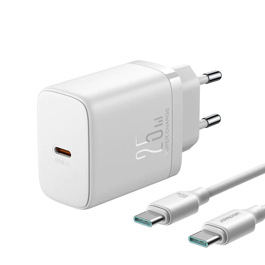 Buy Joyroom JR-TCF11 25W Fast Charger EU With C to C Cable 1m from Vmart in Pakistan