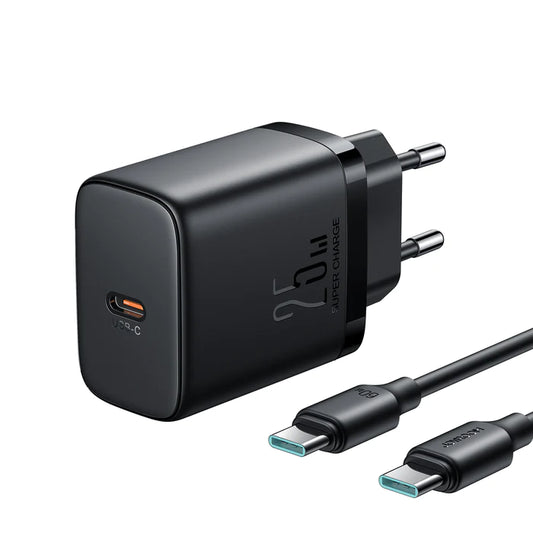 Buy Joyroom JR-TCF11 25W Fast Charger EU With C to C Cable 1m from Vmart in Pakistan