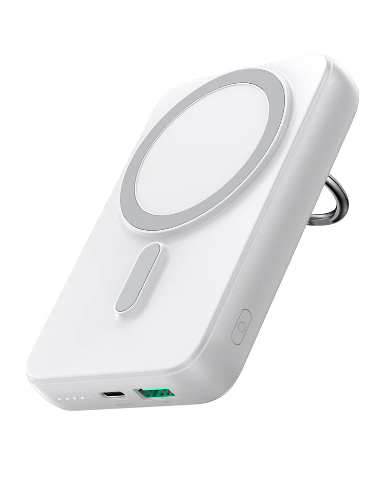 Buy Joyroom JR-W050 20W Magnetic Wireless Power Bank with Ring Holder 10000mAh - White from Vmart in Pakistan