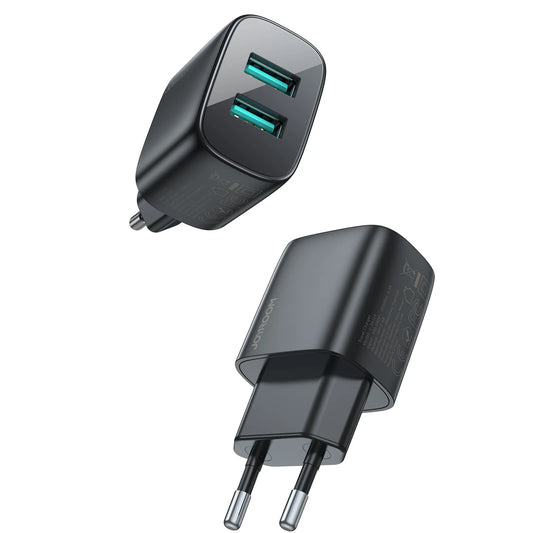 Buy Joyroom L-2A123 2.4A Dual Ports Mini Fast Charger Black EU from Vmart in Pakistan