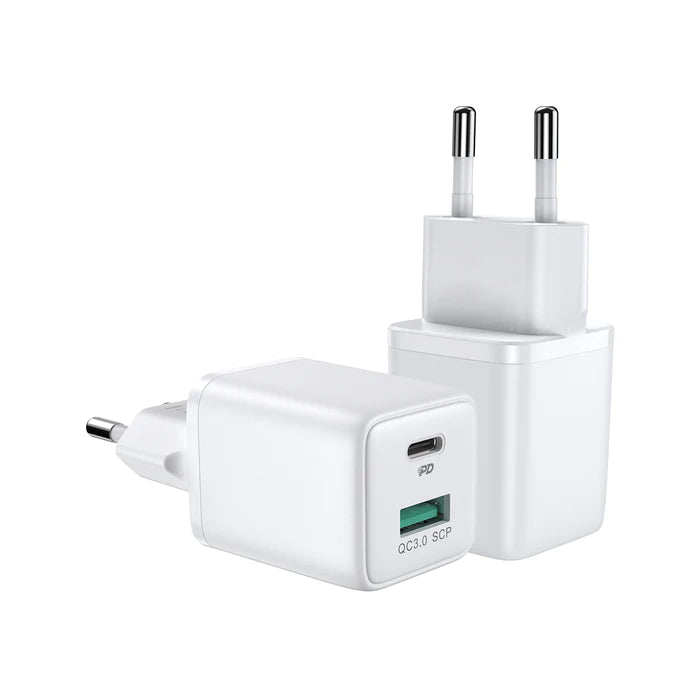 Buy Joyroom L-QP303 30W for iPhone 13 Dual Port PD+QC3.0 Intelligent Fast Charger White from Vmart in Pakistan