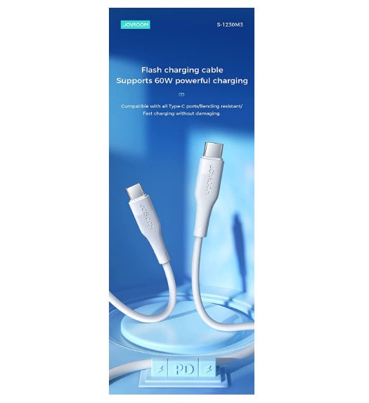 Buy Joyroom S-1230M3 Type-C To Type-C Fast Charging Data Cable 1.2m - White from Vmart in Pakistan