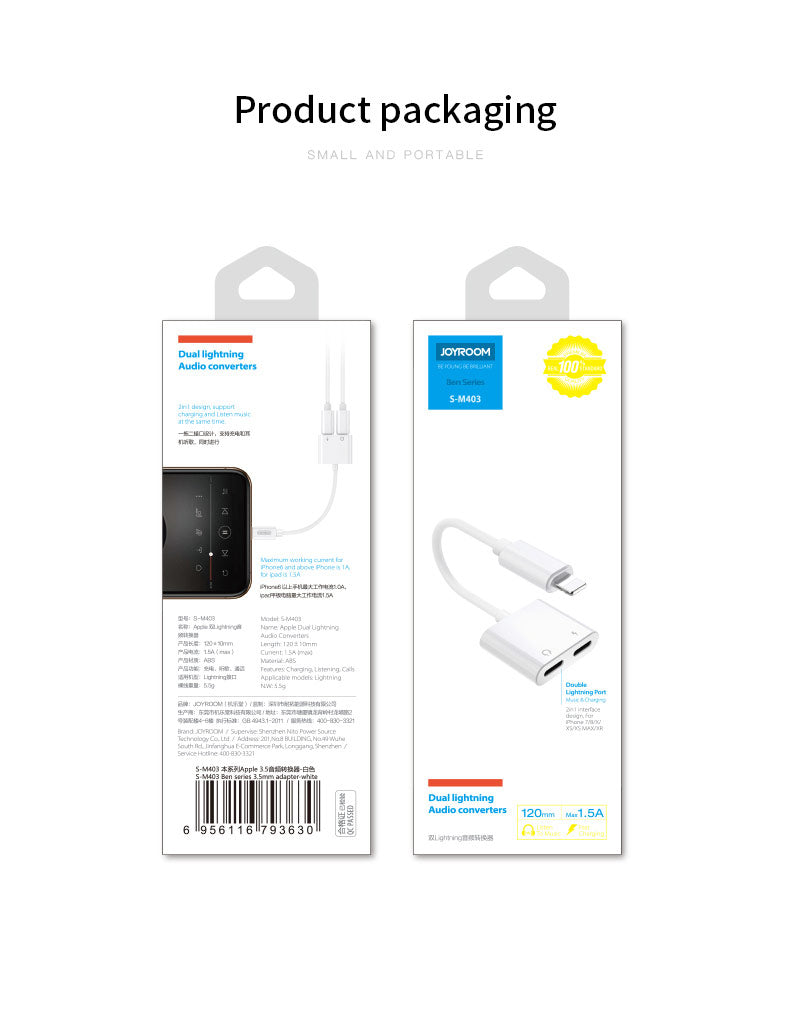 Buy Joyroom S-M403 Ben Aeries Apple 3.5 Audio Converter - White from Vmart in Pakistan