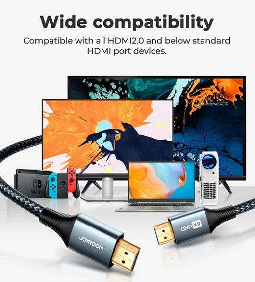 Buy Joyroom SY-20H1 HDMI To HDMI Cable (4K@60Hz) 2m from Vmart in Pakistan