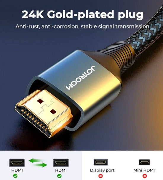 Buy Joyroom SY-20H1 HDMI To HDMI Cable (4K@60Hz) 2m from Vmart in Pakistan