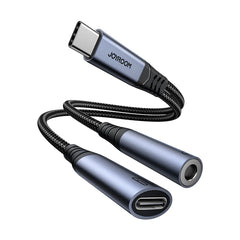 Buy Joyroom SY-C02 Audio Adapter 2 in 1 Type-C to 3.5mm+Type-C - Black from Vmart in Pakistan