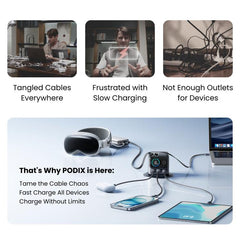 Buy Joyroom JR-TRD01 PODIX 140W 5-Port Desktop GaN Charger Dark Gray Vmart in Pakistan