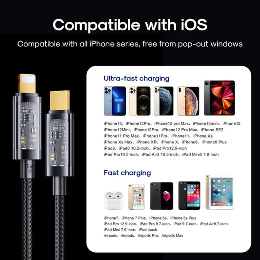 Buy Joyroom S-CL020A12 20W Type-C to Lightning Cable 1.2m Black from Vmart in Pakistan