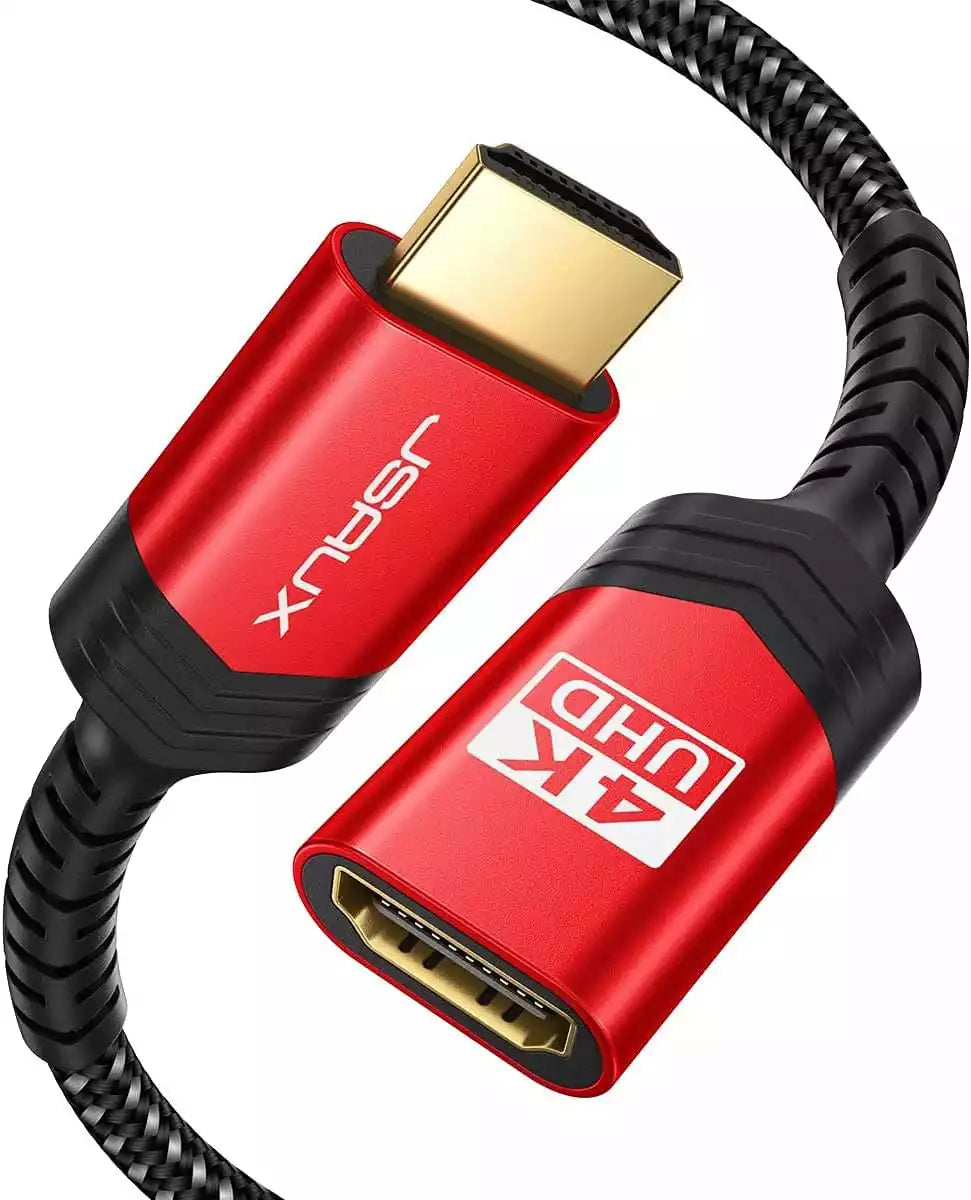 Buy Jsaux CV0018 HDMI Male To Female 4K Extension Cable 3m Red/Black from Vmart in Pakistan