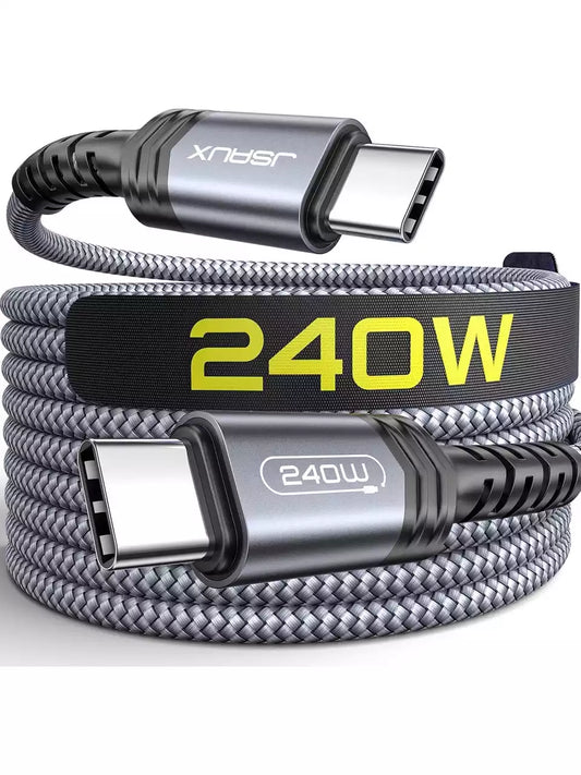 Buy Jsaux CC0042 240W USB-C to USB-C Cable 3m Grey from Vmart in Pakistan