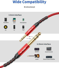 Buy Jsaux CM0006 3.5mm to 6.35mm Audio Cable 1.2m Red from Vmart in Pakistan