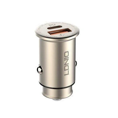 Buy Ldnio C506Q 30W Ultra Mini Zinc Alloy Shell Car Charger with Lightning Cable from Vmart in Pakistan