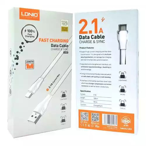 Buy Ldnio LS551 USB-C 2.1A Fast Charging Data Cable 1m from Vmart in Pakistan