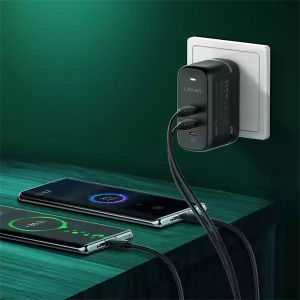 Buy Ldnio Q367 65W GaN Super Fast Charger EU Plug with Type-C To Type-C Cable from Vmart in Pakistan