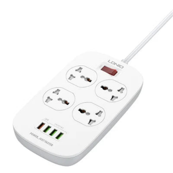Buy Ldnio SC4407 4 AC Outlets Universal Power Strip - White from Vmart in Pakistan