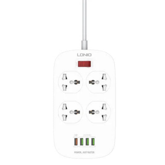 Buy Ldnio SC4407 4 AC Outlets Universal Power Strip - White from Vmart in Pakistan