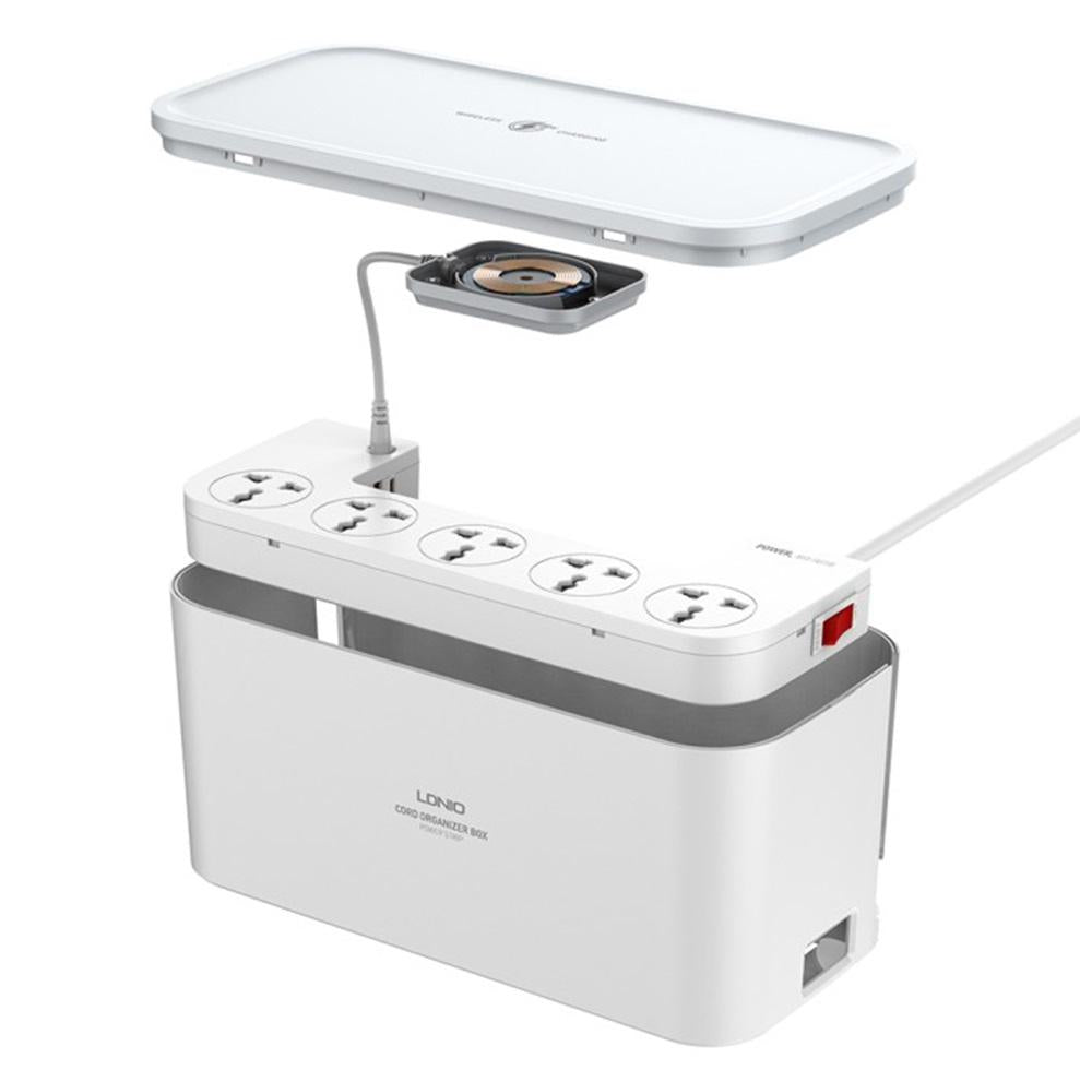 Buy Ldnio SCW5354 Organizing Box Power Strip 15W Wireless Charger with 20W PD+QC Output from Vmart in Pakistan
