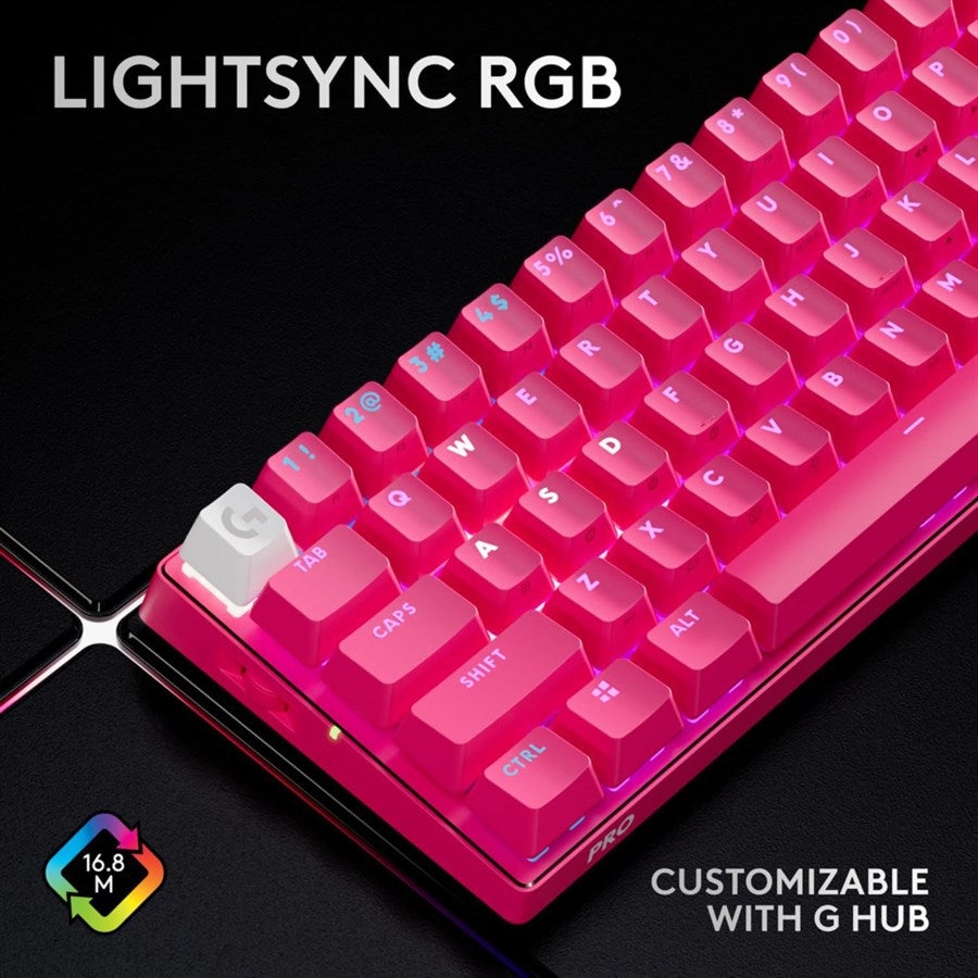 Logitech Pro X 60 Wireless 60% Gaming Keyboard Optical Switches Tactile