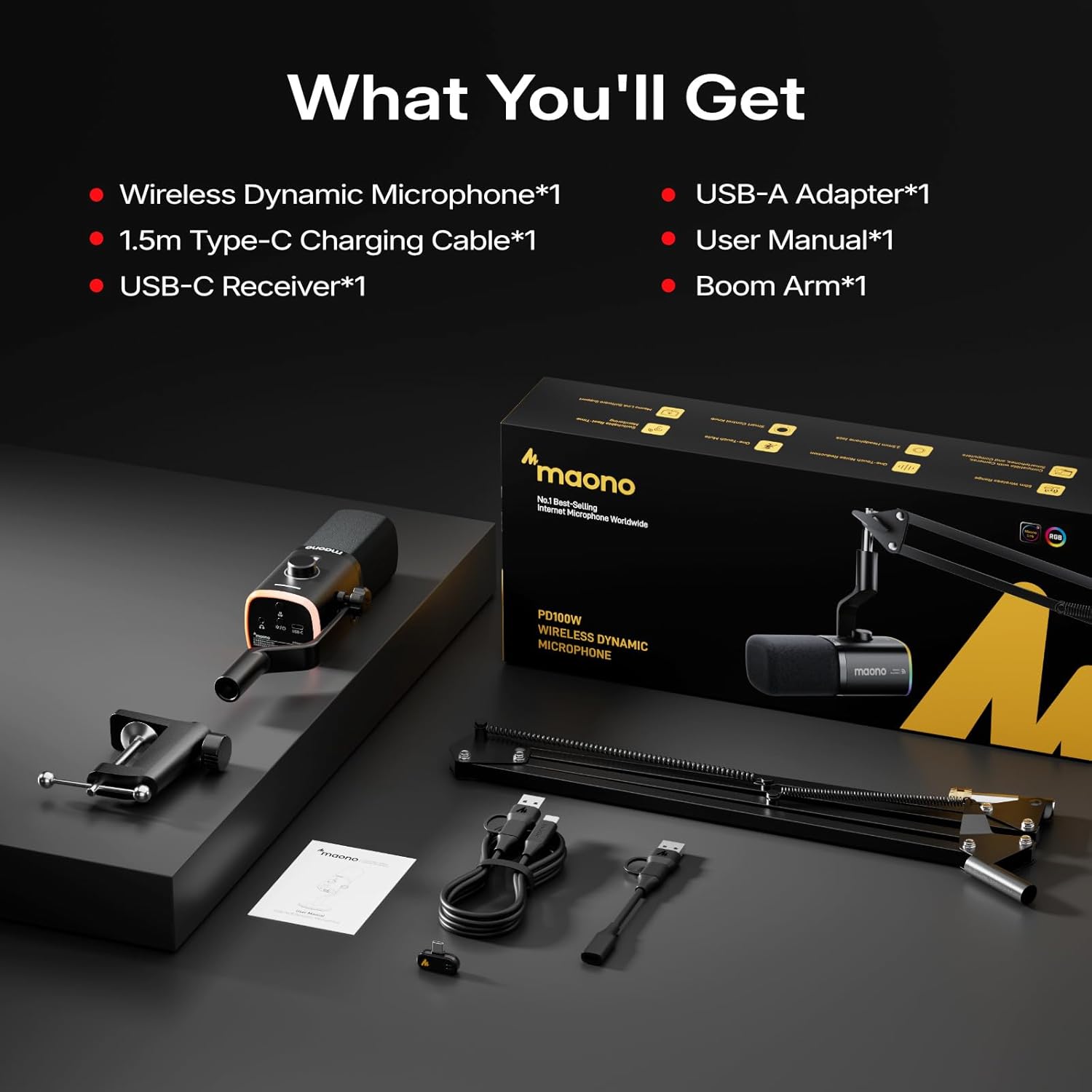 Buy Maono PD100WS Wireless & USB Dynamic Microphone For Game Streaming Vmart in Pakistan