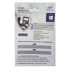 Buy Mcafee Antivirus - 2 Keys Pack 1 Year Subscription from Vmart in Pakistan