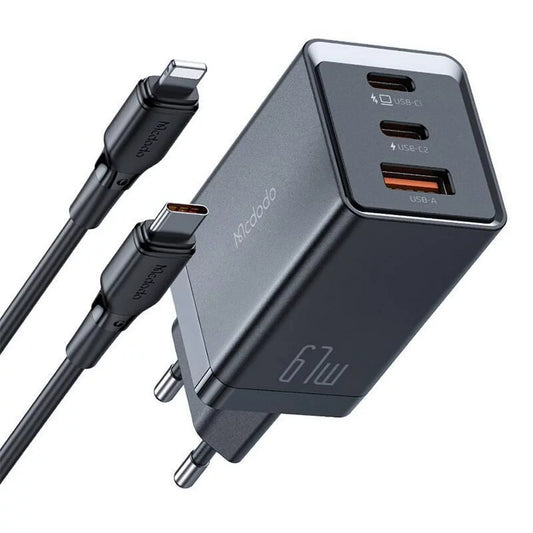 Buy Mcdodo CH-1544 67W Gan Charger with Type C to Lightning Cable Black from Vmart in Pakistan