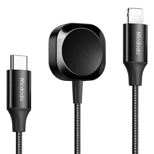 Buy Mcdodo Ch-2980 15W 2 in 1 Apple Watch Charge & Lightning to Type C Cable Black 1.5m from Vmart in Pakistan
