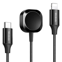 Buy Mcdodo Ch-2980 15W 2 in 1 Apple Watch Charge & Lightning to Type C Cable Black 1.5m from Vmart in Pakistan