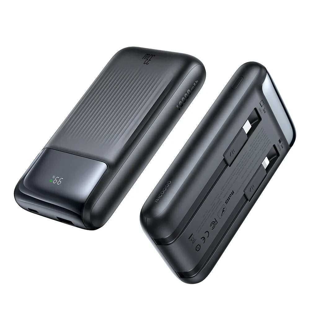 Buy Mcdodo MC-0231 33W 10000mAh Power Bank with Built in Cables Digital Display Black from Vmart in Pakistan