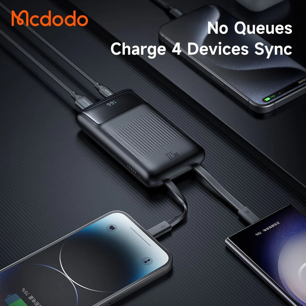 Buy Mcdodo MC-0231 33W 10000mAh Power Bank with Built in Cables Digital Display Black from Vmart in Pakistan