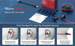 Buy Mpow Flame IPX7 Waterproof Sport Wireless Earphones - Red from Vmart in Pakistan