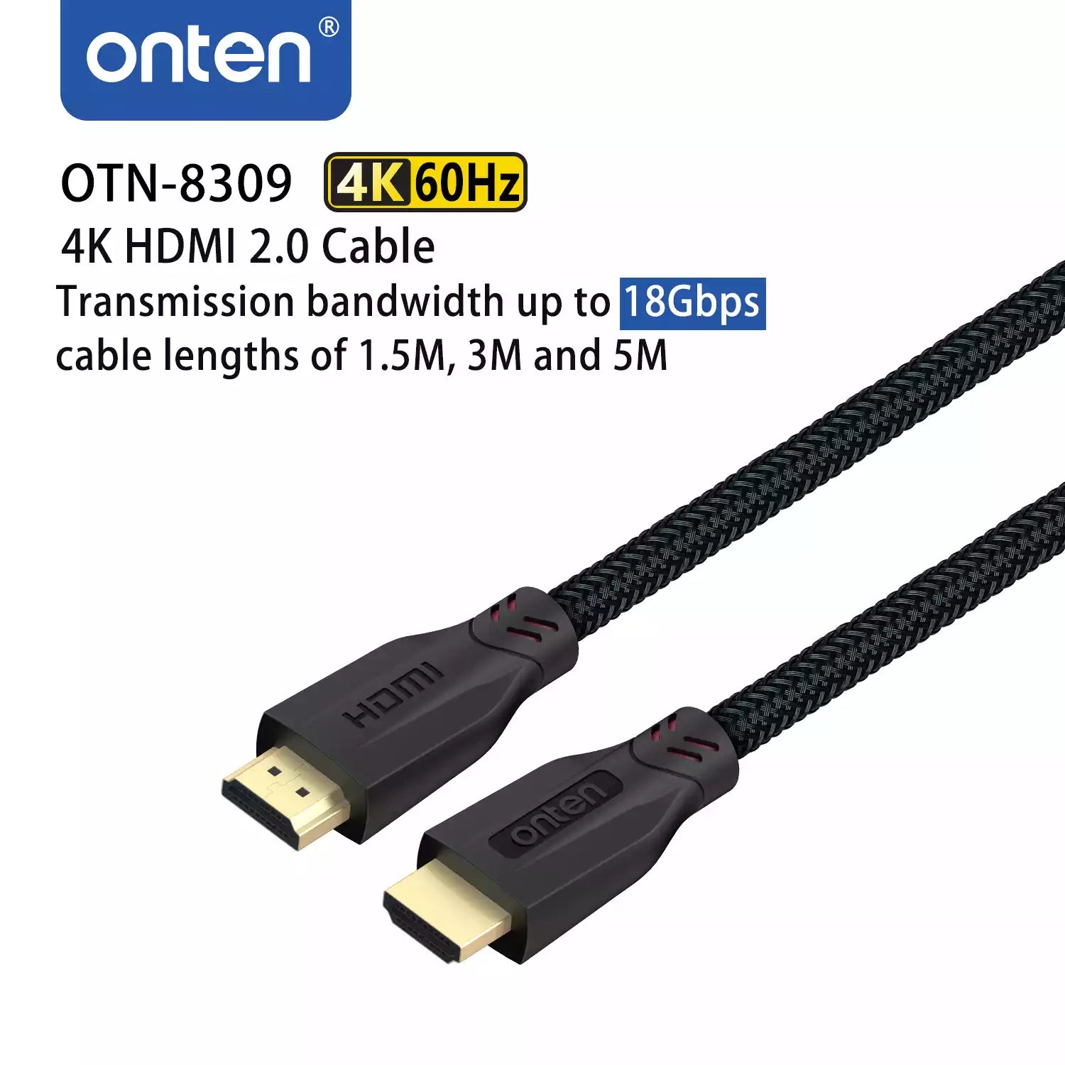 Buy Onten OTN-8309 4K HDMI 2.0 Cable 3m from Vmart in Pakistan