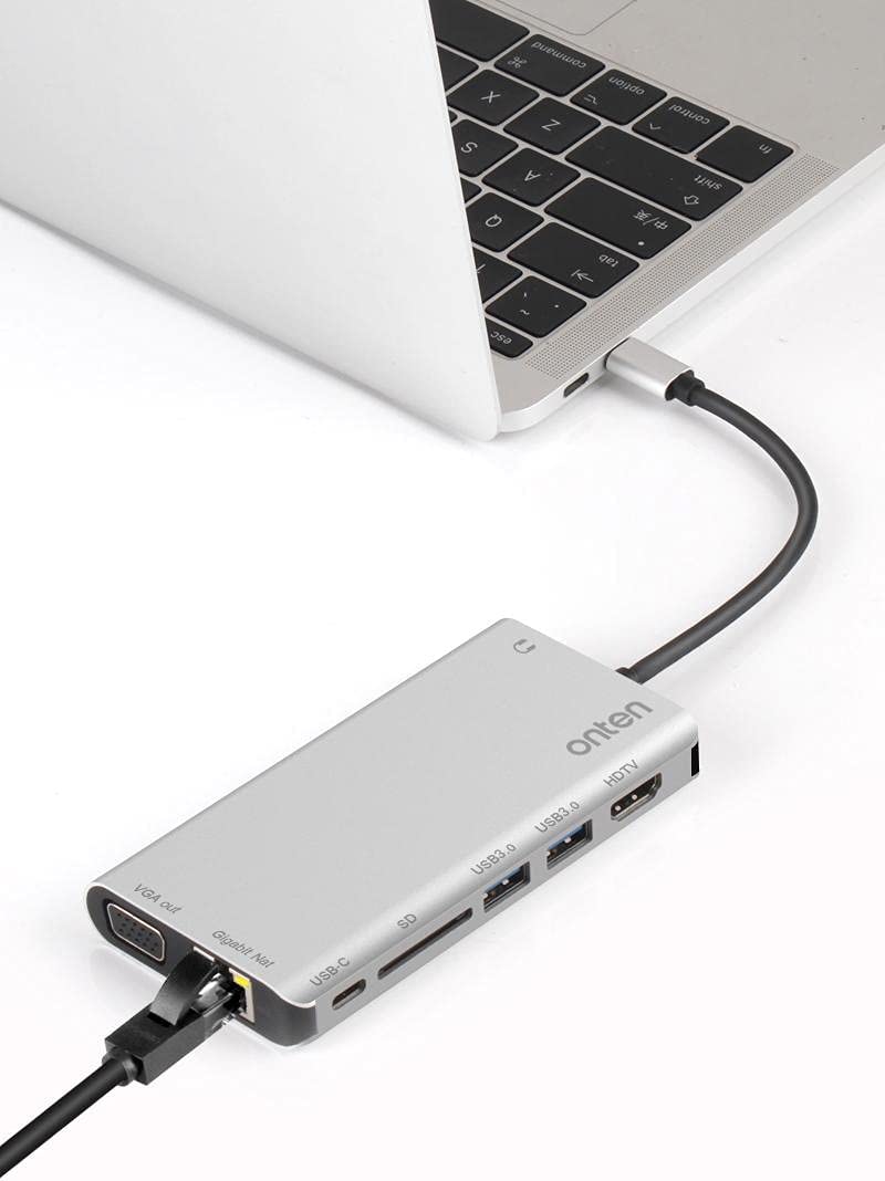Buy Onten OTN-9591B 8 in 1 Multifuntion Type C Hub from Vmart in Pakistan