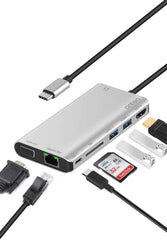 Buy Onten OTN-9591B 8 in 1 Multifuntion Type C Hub from Vmart in Pakistan