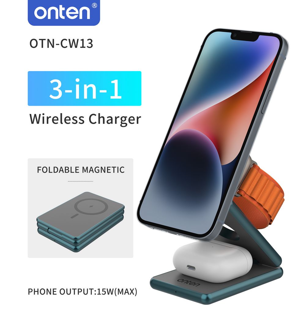 Buy Onten CW13 3 in 1 Foldable Magnetic Wireless Charger from Vmart in Pakistan