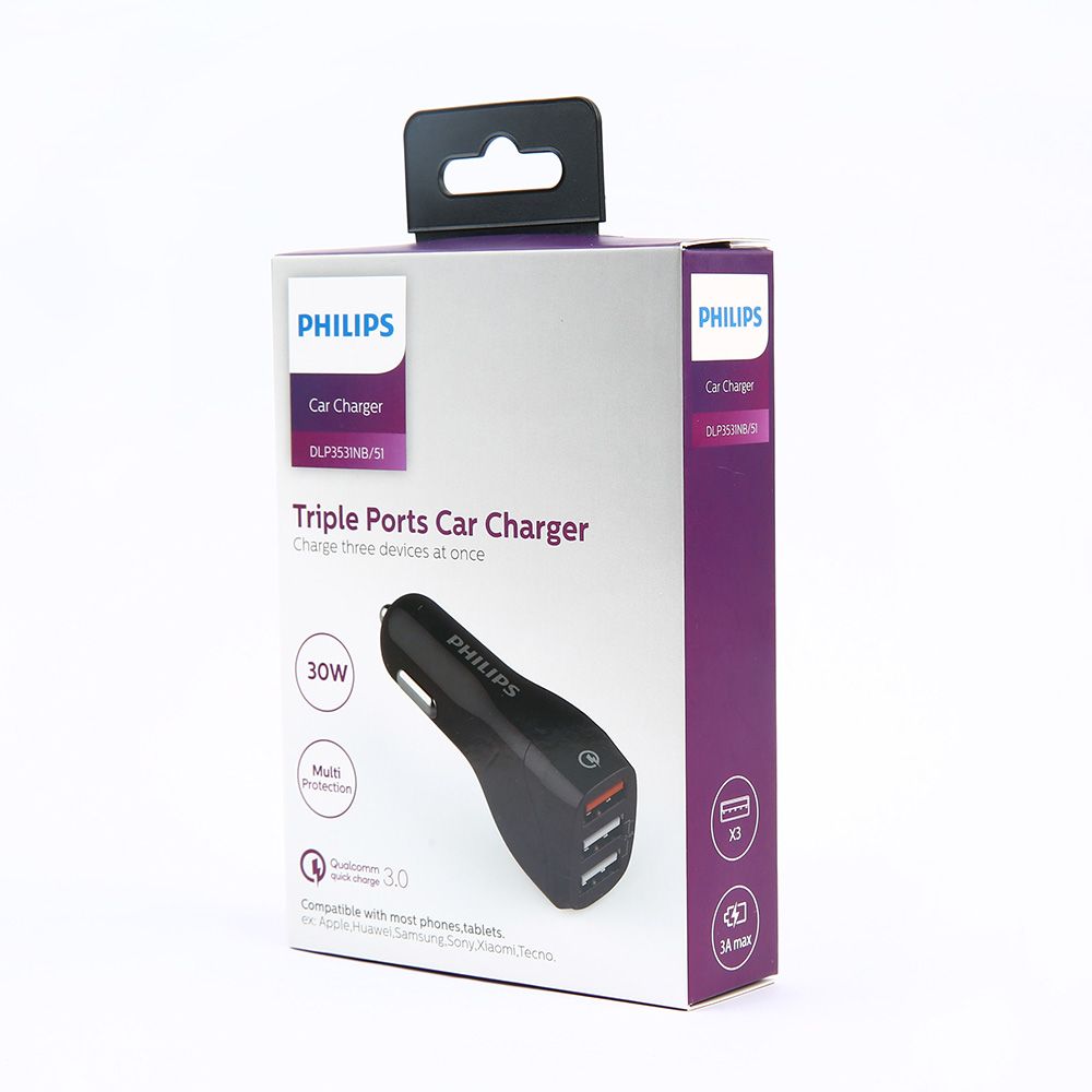 Buy Philips Triple Port Car Charger from Vmart in Pakistan