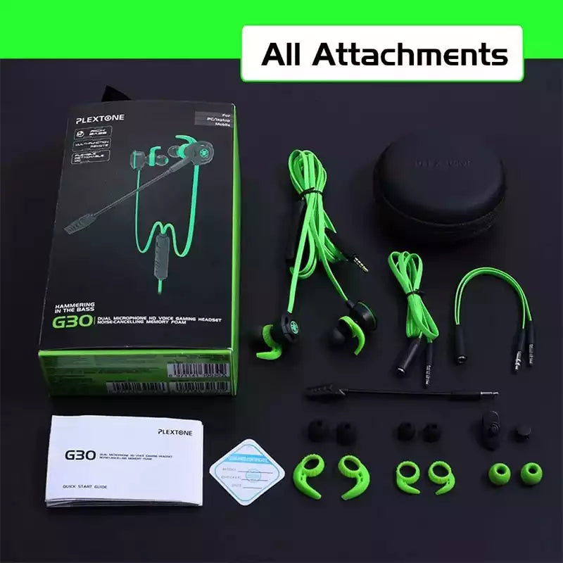 Buy Plextone G30 in-Ear Wired Gaming Earphones Green from Vmart in Pakistan