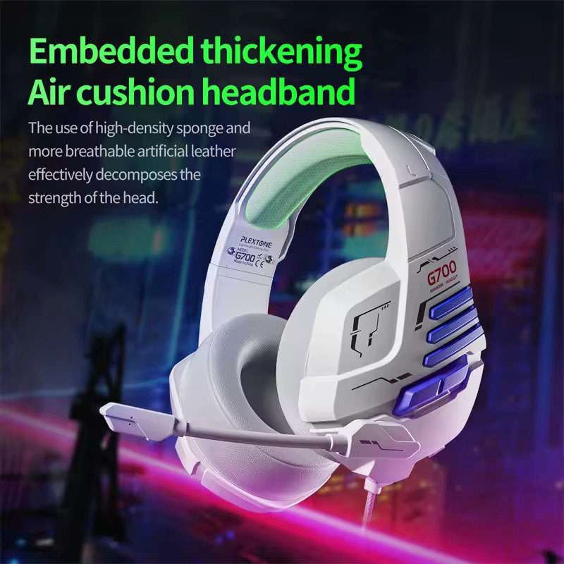 Buy Plextone G700 3.5mm Aux Wired Gaming Headphones Grey from Vmart in Pakistan