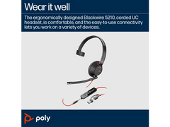 Buy Poly Blackwire 5210 Monaural USB-C Headset +3.5mm Plug +USB-C/A Adapter Vmart in Pakistan