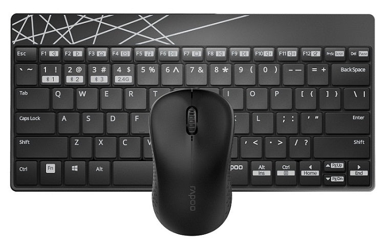 Buy Rapoo 8000M Multi-mode Wireless Keyboard Mouse Combo from Vmart in Pakistan