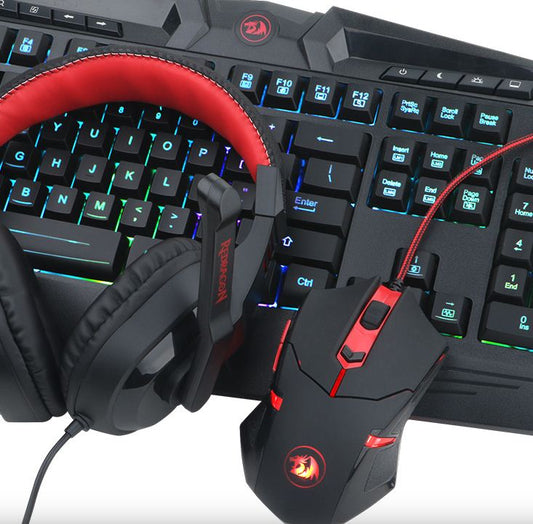 Buy Redragon K552-BB 4 In 1 (Keyboard, Mouse, Headset, Mousepad Set) from Vmart in Pakistan