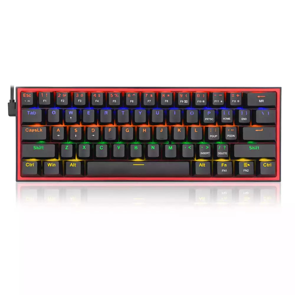 Buy Redragon K617-R Fizz Rainbow Blue Switch 60% Mechanical Gaming Keyboard - Black from Vmart in Pakistan