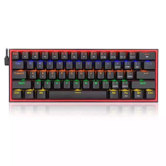 Buy Redragon K617-R Fizz Rainbow Blue Switch 60% Mechanical Gaming Keyboard - Black from Vmart in Pakistan