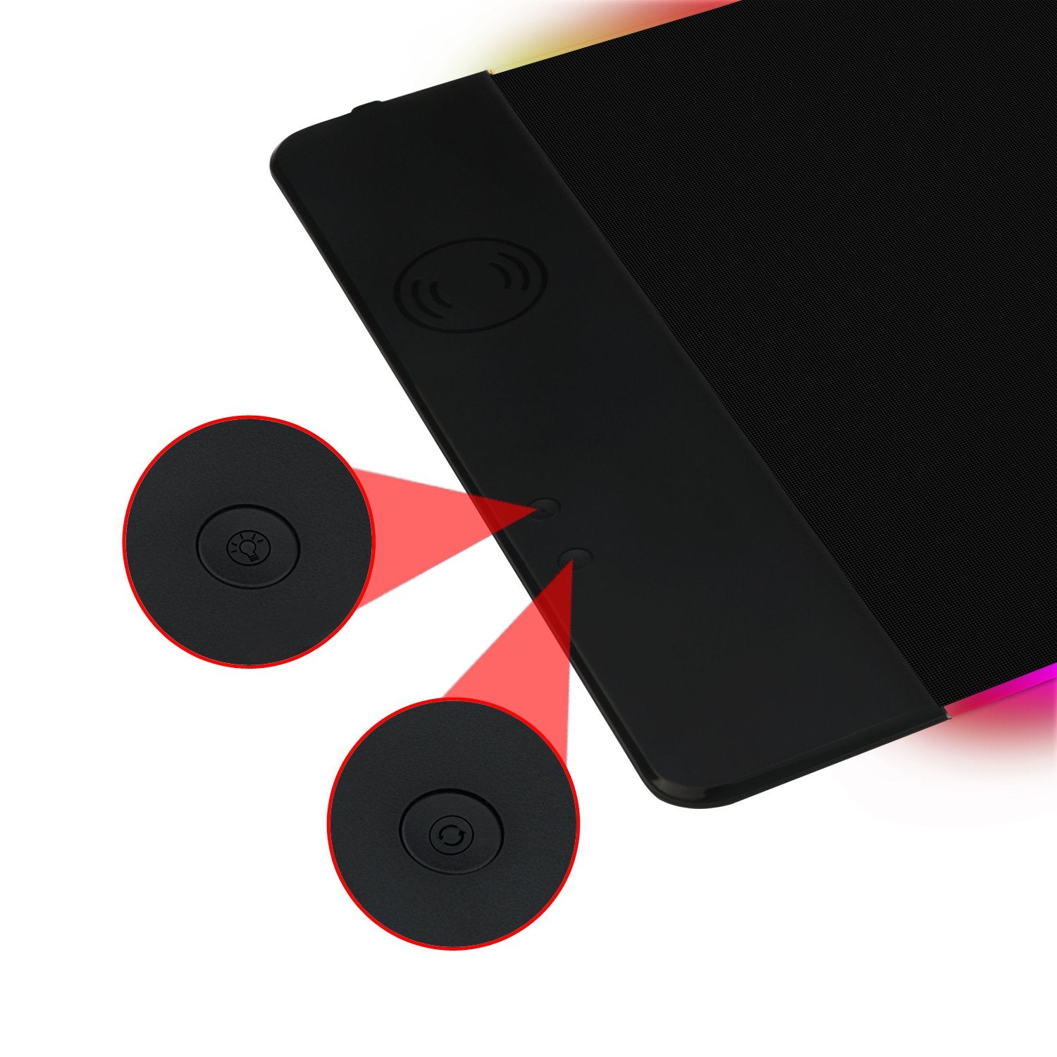 Buy Redragon P025 Qi 10w Fast Wireless Charging RGB Backlit Mouse Pad from Vmart in Pakistan
