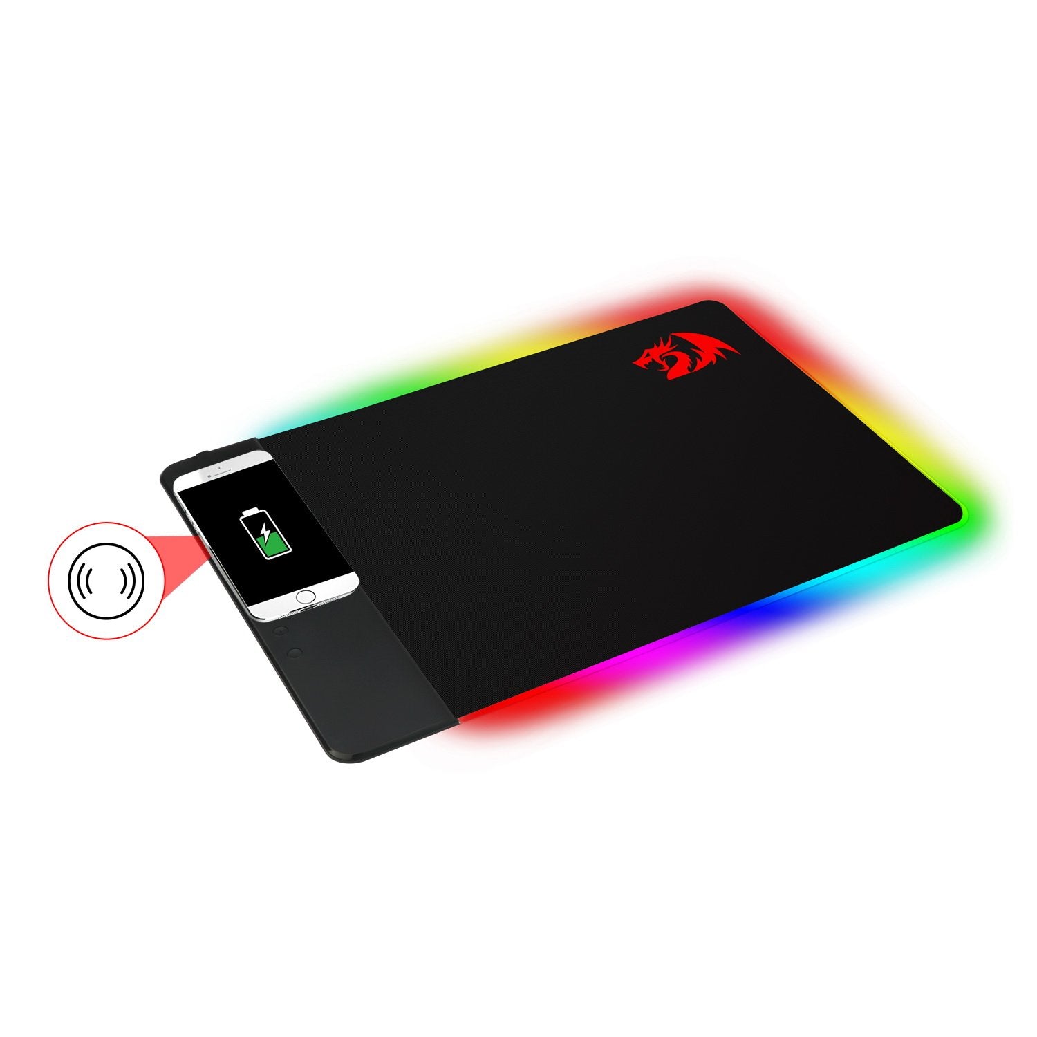 Buy Redragon P025 Qi 10w Fast Wireless Charging RGB Backlit Mouse Pad from Vmart in Pakistan
