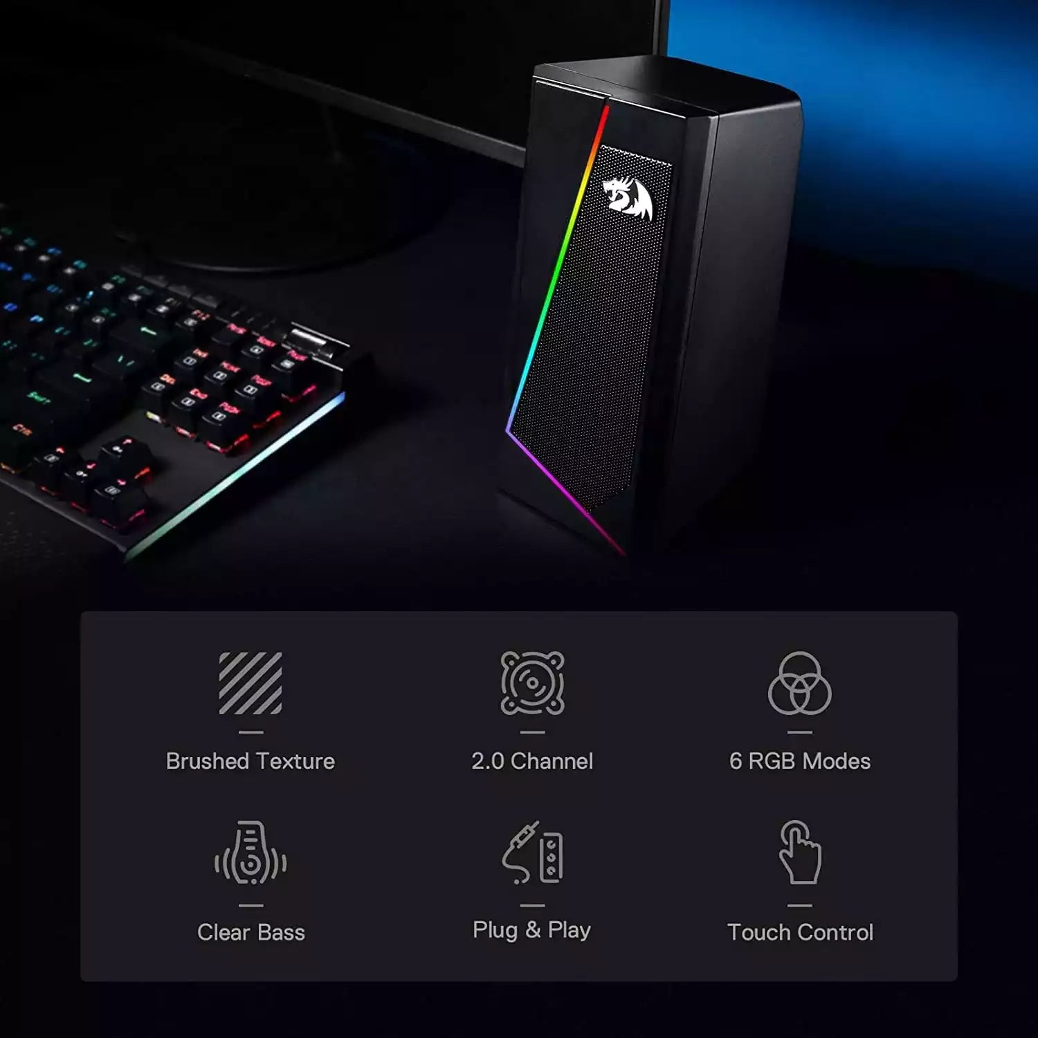 Buy Redragon GS520 RGB Desktop Speakers Black from Vmart in Pakistan