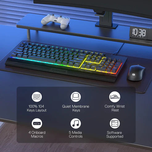 Buy Redragon K525 Shiva Lite Membrane Gaming Keyboard White from Vmart in Pakistan