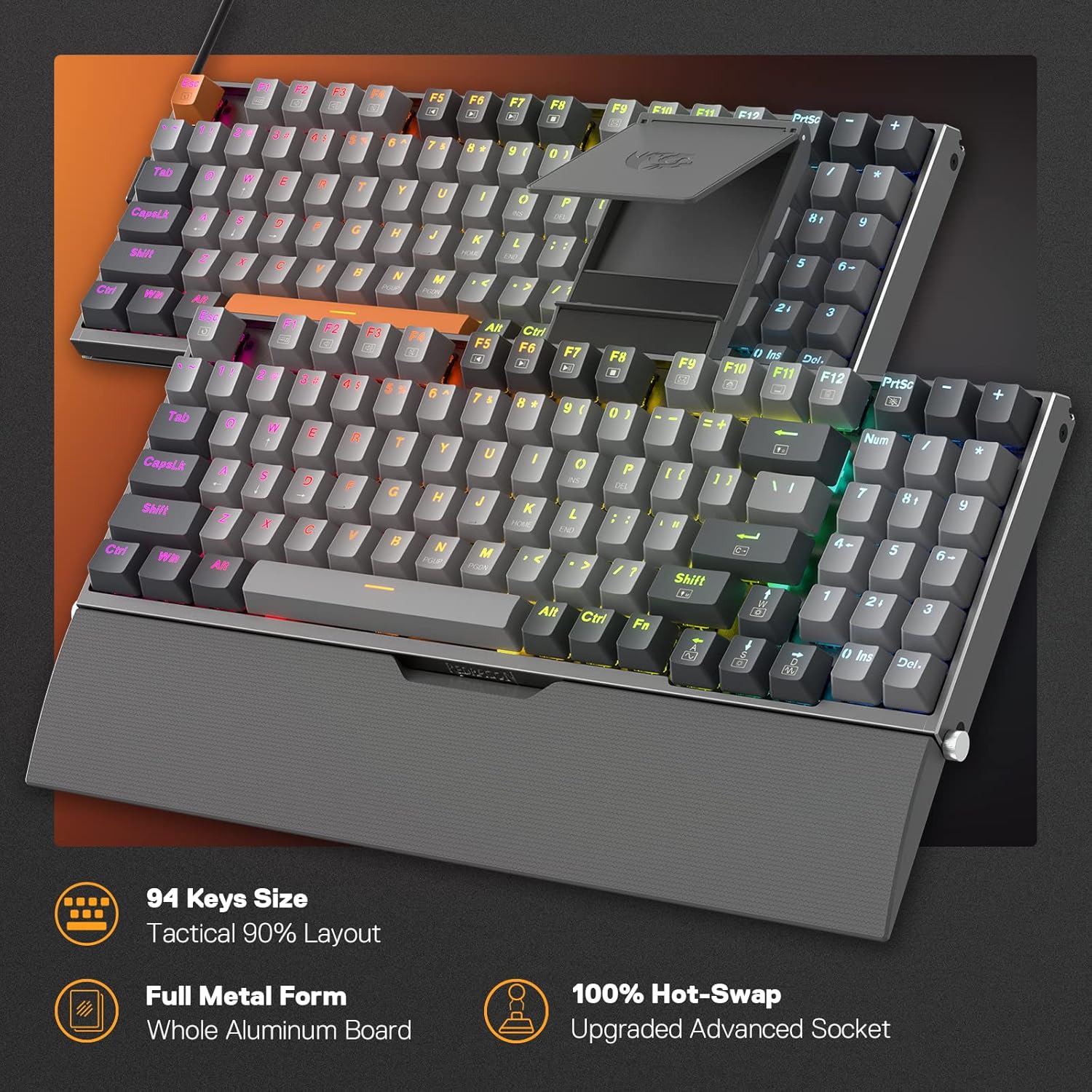 Buy Redragon K648 90% Wired Aluminum RGB Gaming Keyboard Vmart in Pakistan